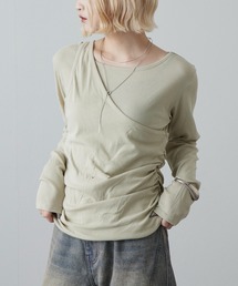 Lui's（ルイス）の「ワンショルダーレイヤードトップス（Tシャツ/カットソー）」