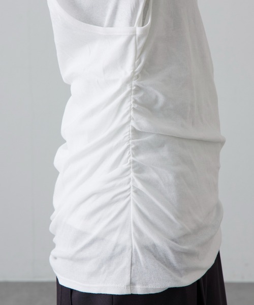 Lui's（ルイス）の「ワンショルダーレイヤードトップス（Tシャツ/カットソー・レディース・ブラウン/グレー/オフホワイト/ミント・FREE）」の11枚目の写真