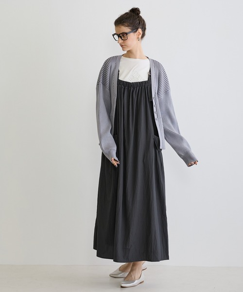 NICOLE white（ニコルホワイト）の「リブニットカーディガン（カーディガン/ボレロ・レディース・ブラック/オフホワイト/ライトグレー・FREE）」の11枚目の写真