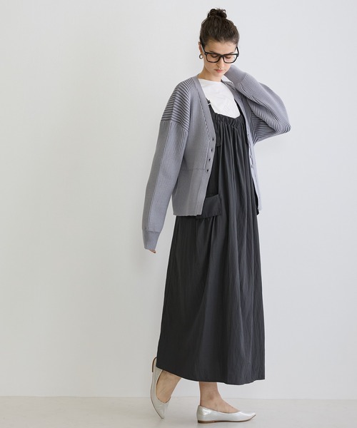 NICOLE white（ニコルホワイト）の「リブニットカーディガン（カーディガン/ボレロ・レディース・ブラック/オフホワイト/ライトグレー・FREE）」の13枚目の写真