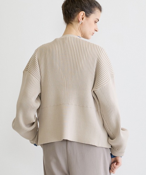 NICOLE white（ニコルホワイト）の「リブニットカーディガン（カーディガン/ボレロ・レディース・ブラック/オフホワイト/ライトグレー・FREE）」の19枚目の写真