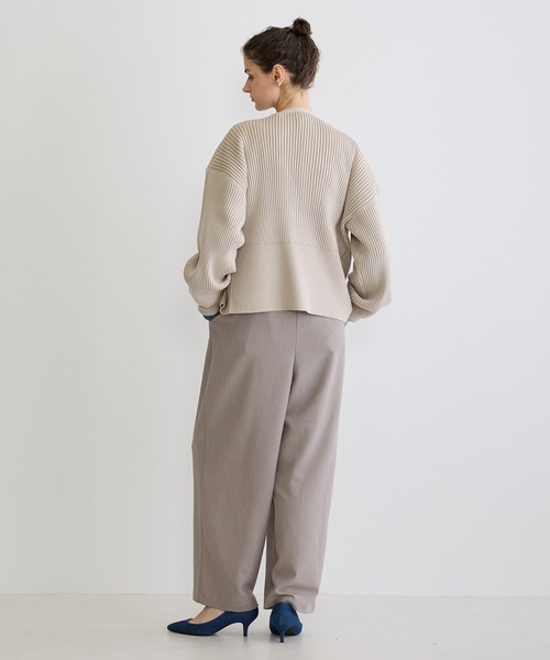 NICOLE white（ニコルホワイト）の「リブニットカーディガン（カーディガン/ボレロ・レディース・ブラック/オフホワイト/ライトグレー・FREE）」の20枚目の写真