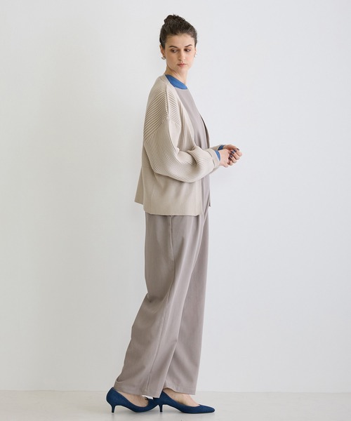 NICOLE white（ニコルホワイト）の「リブニットカーディガン（カーディガン/ボレロ・レディース・ブラック/オフホワイト/ライトグレー・FREE）」の21枚目の写真