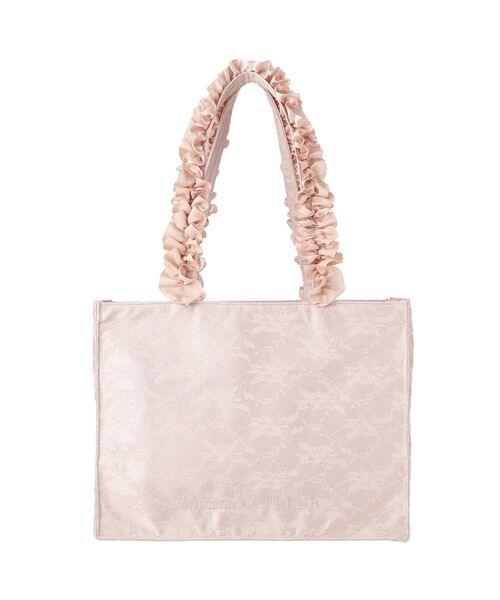 Maison de FLEUR（メゾンドフルール）の「レースフリルハンドルスクエアトートMバッグ（トートバッグ・レディース・ライトピンク/ブラック・FREE）」の5枚目の写真