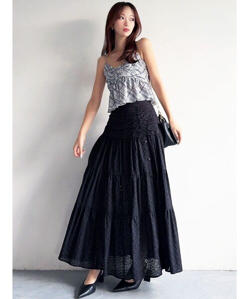 RESEXXY（リゼクシー）の「リボンペプラムキャミ 【セットアップ着用可能】（シャツ/ブラウス・レディース・ブルー/ホワイト/ピンク・FREE）」の7枚目の写真