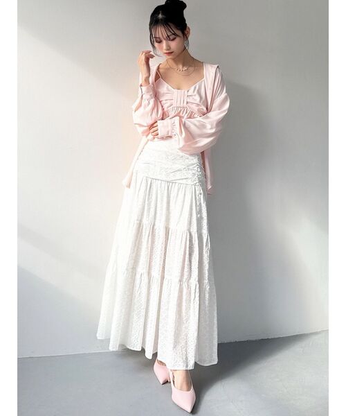 RESEXXY（リゼクシー）の「リボンペプラムキャミ 【セットアップ着用可能】（シャツ/ブラウス・レディース・ブルー/ホワイト/ピンク・FREE）」の15枚目の写真