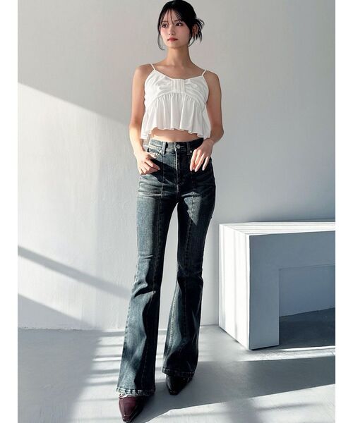 RESEXXY（リゼクシー）の「リボンペプラムキャミ 【セットアップ着用可能】（シャツ/ブラウス・レディース・ブルー/ホワイト/ピンク・FREE）」の18枚目の写真