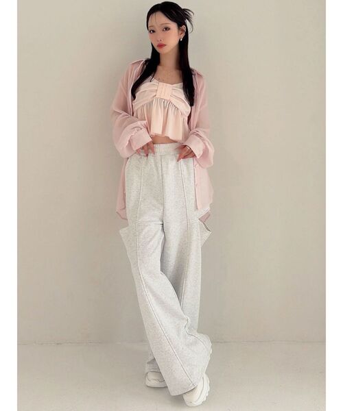 RESEXXY（リゼクシー）の「リボンペプラムキャミ 【セットアップ着用可能】（シャツ/ブラウス・レディース・ブルー/ホワイト/ピンク・FREE）」の19枚目の写真