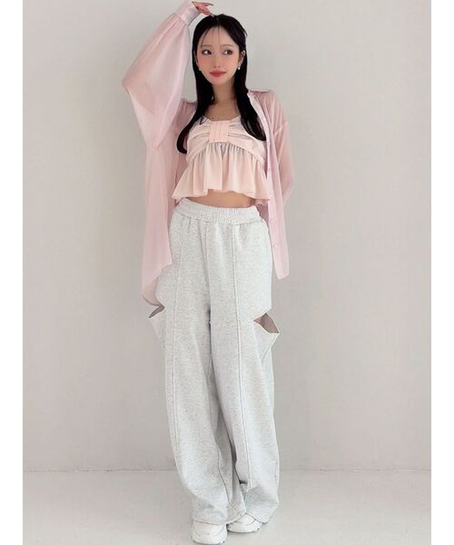 RESEXXY（リゼクシー）の「リボンペプラムキャミ 【セットアップ着用可能】（シャツ/ブラウス・レディース・ブルー/ホワイト/ピンク・FREE）」の21枚目の写真