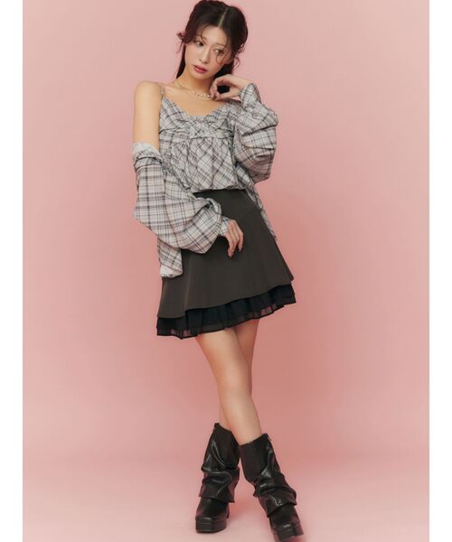 RESEXXY（リゼクシー）の「リボンペプラムキャミ 【セットアップ着用可能】（シャツ/ブラウス・レディース・ブルー/ホワイト/ピンク・FREE）」の22枚目の写真