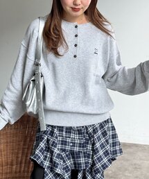 1ポイント刺繍ヘンリープルオーバー