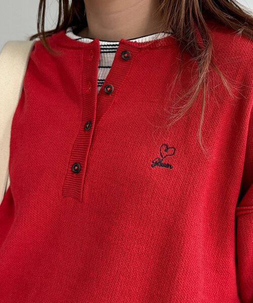 CPCM(シーピーシーエム)の「1ポイント刺繍ヘンリープルオーバー(ニット/セーター・レディース・ライトグレー/ネイビー/オレンジ/ブルー系その他・FREE)」の8枚目の写真