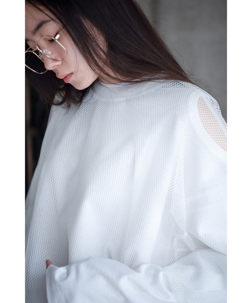 k3&co.(ケイスリーアンドコー)の「Mesh Top(Tシャツ/カットソー・レディース・White/Navy/Black・ONE SIZE)」の4枚目の写真
