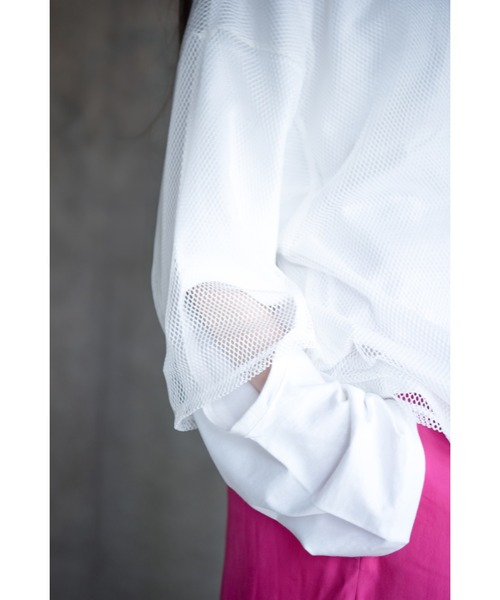 k3&co.(ケイスリーアンドコー)の「Mesh Top(Tシャツ/カットソー・レディース・White/Navy/Black・ONE SIZE)」の7枚目の写真