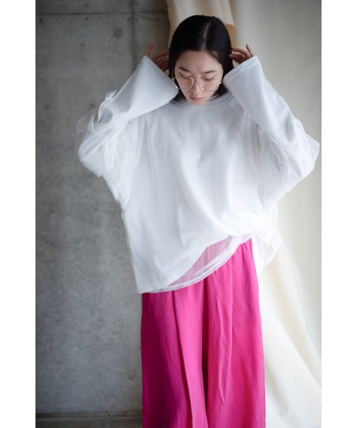 k3&co.(ケイスリーアンドコー)の「Mesh Top(Tシャツ/カットソー・レディース・White/Navy/Black・ONE SIZE)」の9枚目の写真