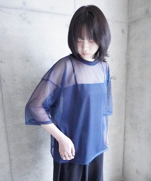 k3&co.(ケイスリーアンドコー)の「Mesh Top(Tシャツ/カットソー・レディース・White/Navy/Black・ONE SIZE)」の20枚目の写真
