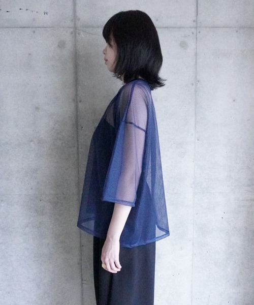 k3&co.(ケイスリーアンドコー)の「Mesh Top(Tシャツ/カットソー・レディース・White/Navy/Black・ONE SIZE)」の21枚目の写真
