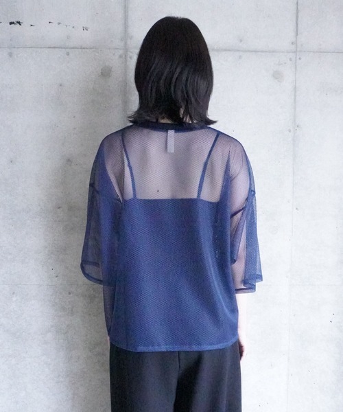 k3&co.(ケイスリーアンドコー)の「Mesh Top(Tシャツ/カットソー・レディース・White/Navy/Black・ONE SIZE)」の22枚目の写真