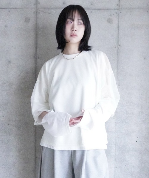 k3&co.(ケイスリーアンドコー)の「Mesh Top(Tシャツ/カットソー・レディース・White/Navy/Black・ONE SIZE)」の11枚目の写真
