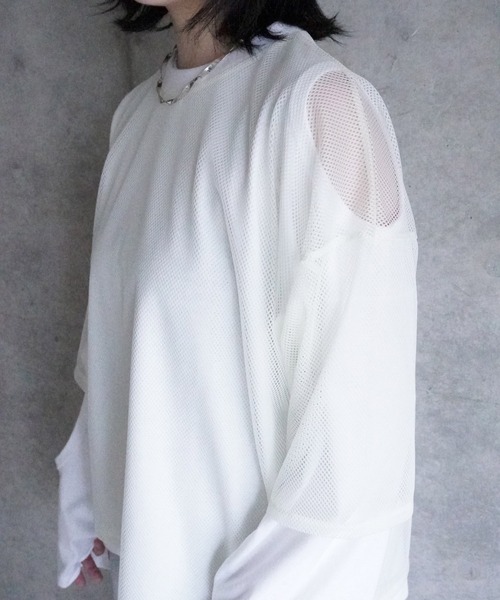 k3&co.(ケイスリーアンドコー)の「Mesh Top(Tシャツ/カットソー・レディース・White/Navy/Black・ONE SIZE)」の15枚目の写真