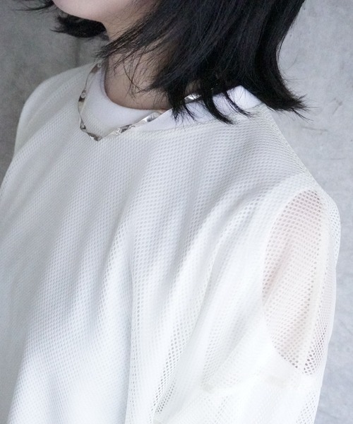 k3&co.(ケイスリーアンドコー)の「Mesh Top(Tシャツ/カットソー・レディース・White/Navy/Black・ONE SIZE)」の16枚目の写真