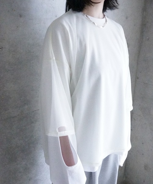 k3&co.(ケイスリーアンドコー)の「Mesh Top(Tシャツ/カットソー・レディース・White/Navy/Black・ONE SIZE)」の14枚目の写真