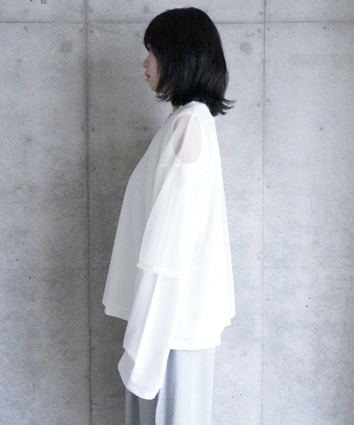 k3&co.(ケイスリーアンドコー)の「Mesh Top(Tシャツ/カットソー・レディース・White/Navy/Black・ONE SIZE)」の12枚目の写真