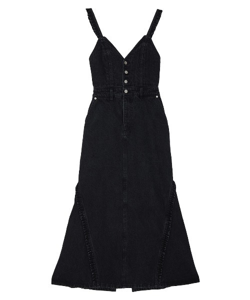 Ameri（アメリ）の「SMALL FRILL SUSPENDER DENIM SKIRT（デニムスカート・レディース・ブラック・SMALL/MEDIUM）」の10枚目の写真