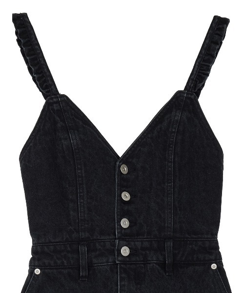 Ameri（アメリ）の「SMALL FRILL SUSPENDER DENIM SKIRT（デニムスカート・レディース・ブラック・SMALL/MEDIUM）」の11枚目の写真