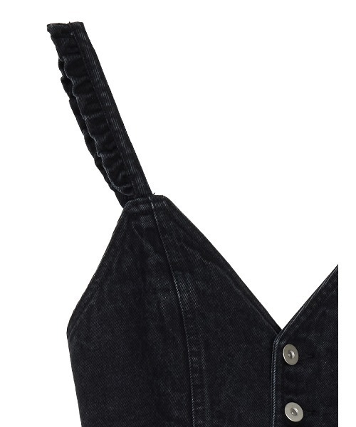 Ameri（アメリ）の「SMALL FRILL SUSPENDER DENIM SKIRT（デニムスカート・レディース・ブラック・SMALL/MEDIUM）」の12枚目の写真