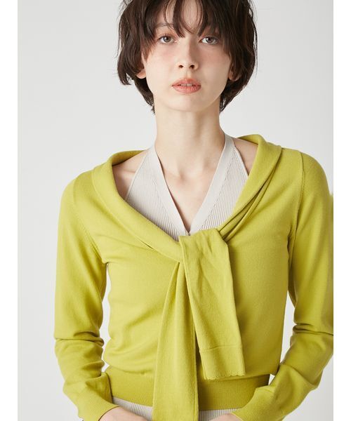 LILY BROWN(リリーブラウン)の「レイヤードディテールニットセット(ニット/セーター・レディース・ライム/ベージュ/グレー・F)」の7枚目の写真