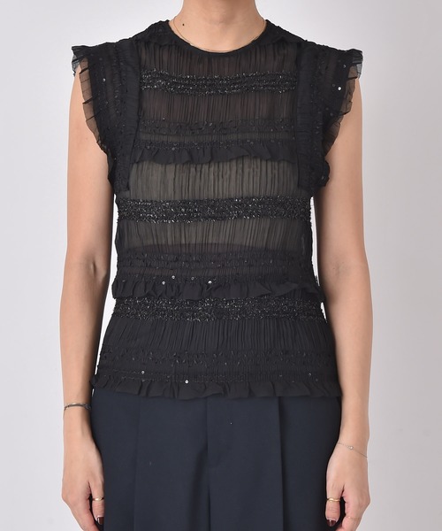 AKTE（アクテ）の「シャーリングギャザーブラウス（シャツ/ブラウス・レディース・アイボリー/ブラック・FREE）」の20枚目の写真