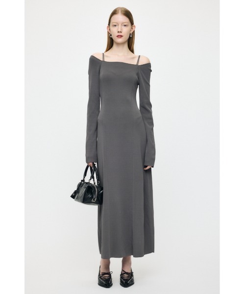 セール】【26年SS新作】OPEN NECK KNIT LONG ドレス（ワンピース