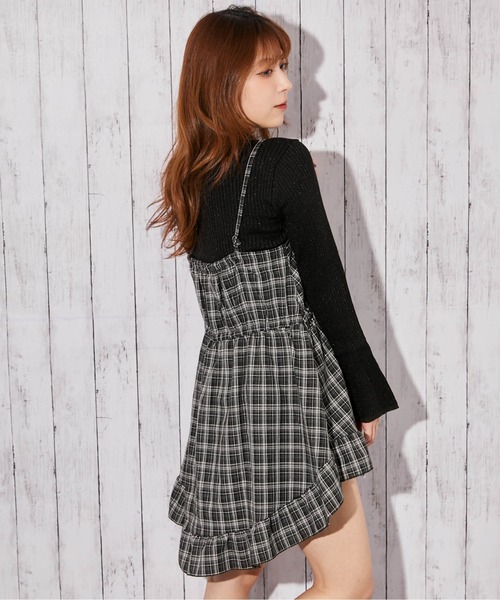GORGE(ゴージ)の「《チェック柄×ドロスト仕様》キャミソール/春夏/2色(キャミソール・レディース・ブラック/オフホワイト・F)」の5枚目の写真