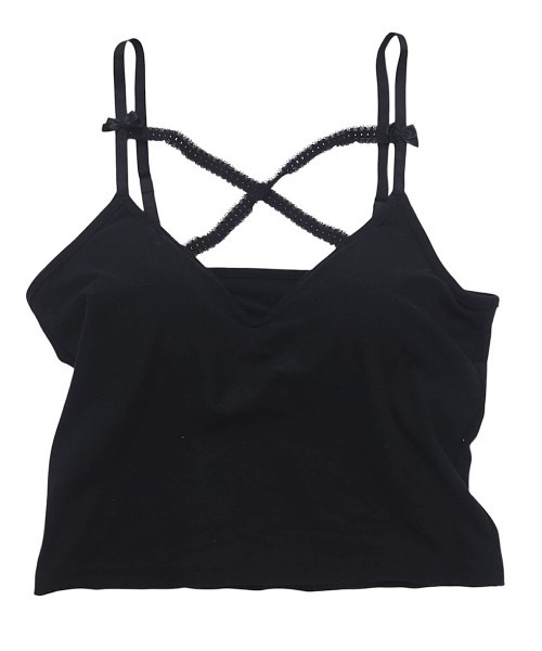 lilLilly(リルリリー)の「フロントレースカップキャミソール(キャミソール・レディース・ホワイト/グレー/パープル/ブラック・FREE)」の1枚目の写真