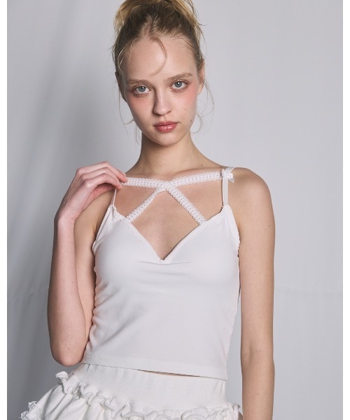 lilLilly(リルリリー)の「フロントレースカップキャミソール(キャミソール・レディース・ホワイト/グレー/パープル/ブラック・FREE)」の8枚目の写真