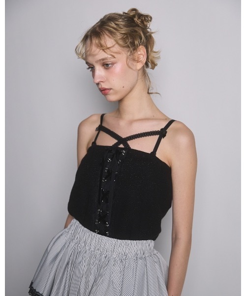 lilLilly(リルリリー)の「フロントレースカップキャミソール(キャミソール・レディース・ホワイト/グレー/パープル/ブラック・FREE)」の10枚目の写真