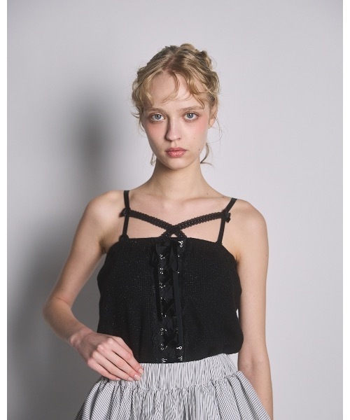 lilLilly(リルリリー)の「フロントレースカップキャミソール(キャミソール・レディース・ホワイト/グレー/パープル/ブラック・FREE)」の11枚目の写真