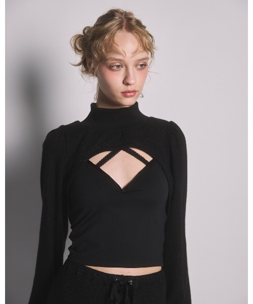 lilLilly(リルリリー)の「フロントレースカップキャミソール(キャミソール・レディース・ホワイト/グレー/パープル/ブラック・FREE)」の12枚目の写真