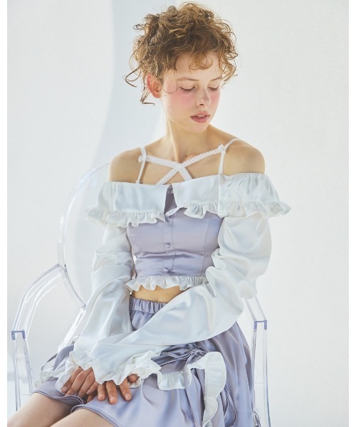 lilLilly(リルリリー)の「フロントレースカップキャミソール(キャミソール・レディース・ホワイト/グレー/パープル/ブラック・FREE)」の15枚目の写真