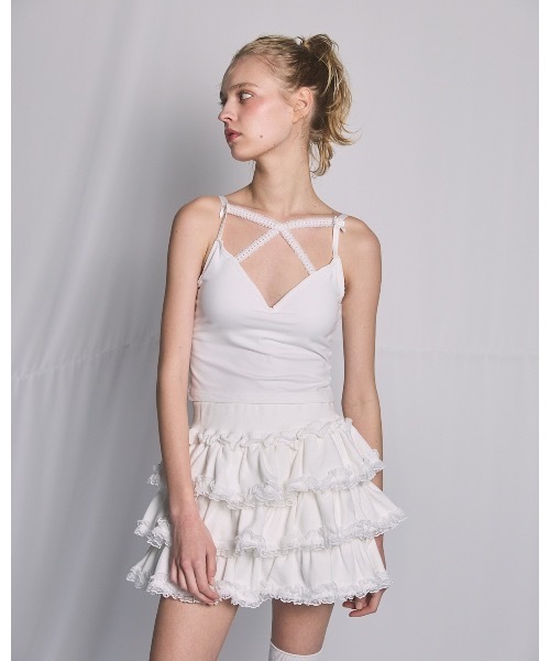 lilLilly(リルリリー)の「フロントレースカップキャミソール(キャミソール・レディース・ホワイト/グレー/パープル/ブラック・FREE)」の18枚目の写真