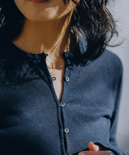 JOURNAL STANDARD（ジャーナルスタンダード）の「《WEB限定追加2》【fedit】ヘンプコットンフライスヘンリー（Tシャツ/カットソー・レディース・ネイビー/ホワイト・FREE）」の11枚目の写真