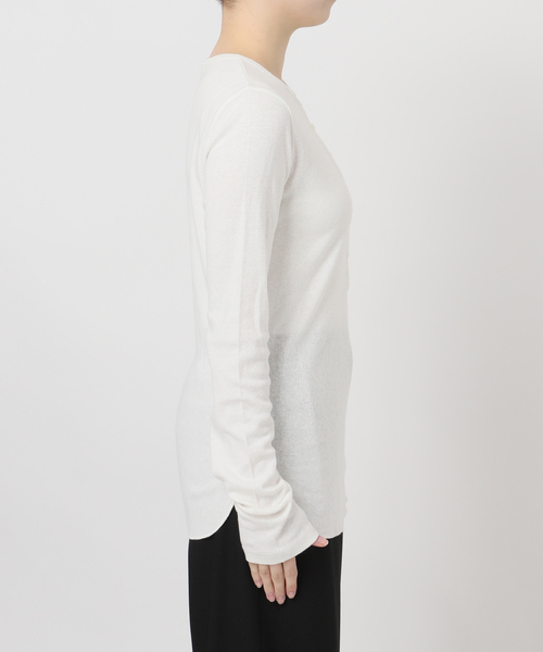 JOURNAL STANDARD（ジャーナルスタンダード）の「《WEB限定追加2》【fedit】ヘンプコットンフライスヘンリー（Tシャツ/カットソー・レディース・ネイビー/ホワイト・FREE）」の15枚目の写真