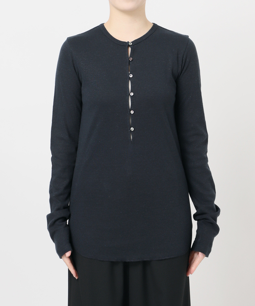 JOURNAL STANDARD（ジャーナルスタンダード）の「《WEB限定追加2》【fedit】ヘンプコットンフライスヘンリー（Tシャツ/カットソー・レディース・ネイビー/ホワイト・FREE）」の20枚目の写真