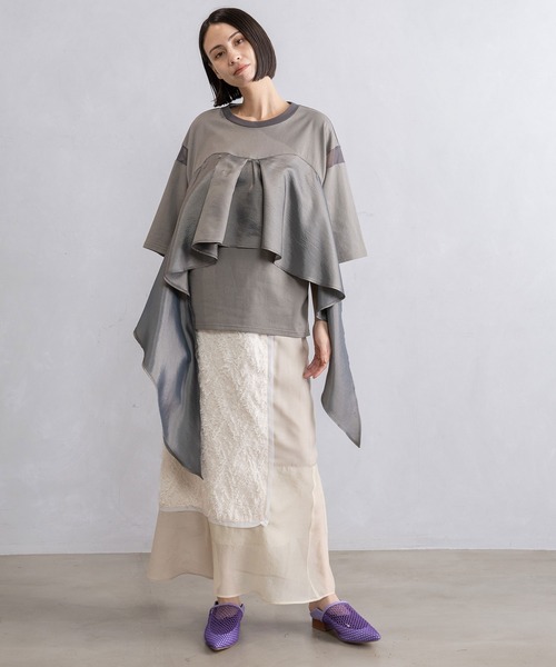 MARECHAL TERRE(マルシャルテル)の「ジャガードフリンジスカート(スカート・レディース・アイボリー/ブラック/ネイビー・MEDIUM)」の8枚目の写真