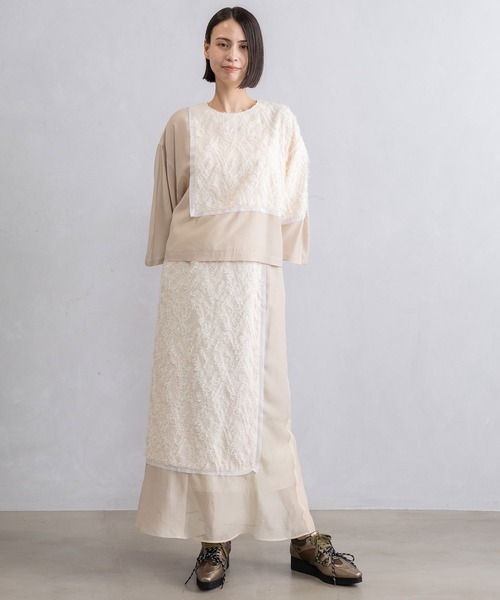 MARECHAL TERRE(マルシャルテル)の「ジャガードフリンジスカート(スカート・レディース・アイボリー/ブラック/ネイビー・MEDIUM)」の9枚目の写真