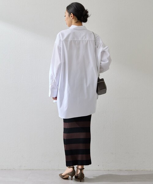 Whim Gazette（ウィムガゼット）の「ボーダーニットフィットスカート（スカート・レディース・ブラウン・FREE）」の12枚目の写真