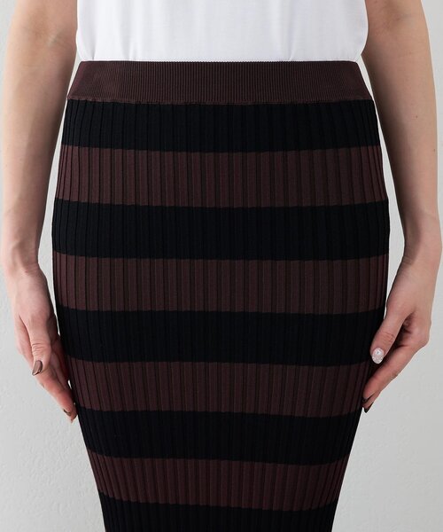 Whim Gazette（ウィムガゼット）の「ボーダーニットフィットスカート（スカート・レディース・ブラウン・FREE）」の18枚目の写真