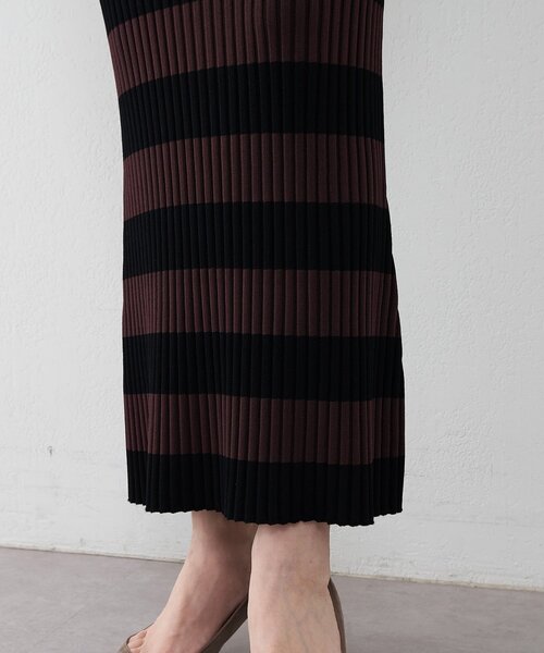 Whim Gazette（ウィムガゼット）の「ボーダーニットフィットスカート（スカート・レディース・ブラウン・FREE）」の19枚目の写真