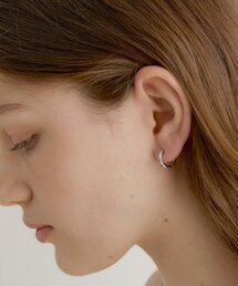 one touch bold ring earrings (E010_silver small)
